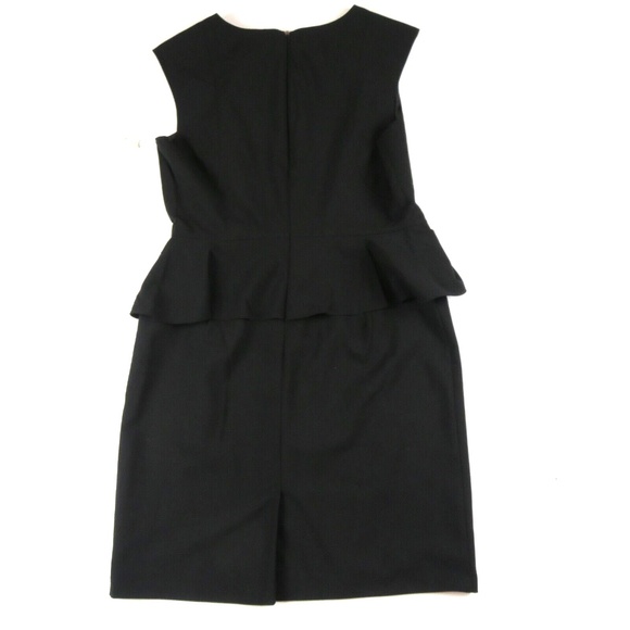 NWT- ALLEN B by ALLEN SCHWARTZ Black Peplum Sleeveless with brooch Dress - Picture 5 of 5